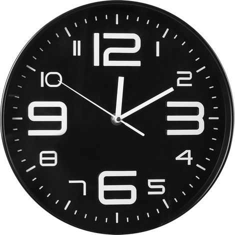 Horloge murale à quartz simple, grande taille, horloge décorative pour la maison, le bureau et la chambre (noire) (1/5)