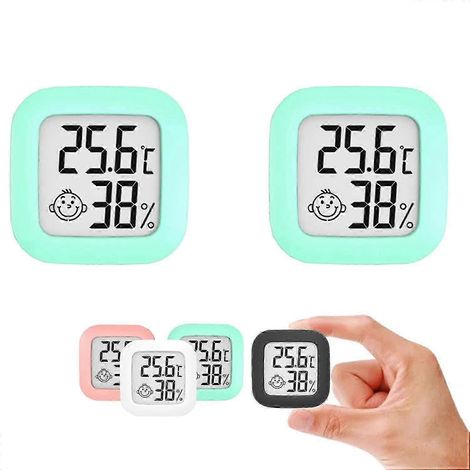Set mit 2 LCD-Thermometern und Hygrometern für den Innenbereich, digitales Thermometer für den Innenbereich, tragbares Temperatur- und Feuchtigkeitsmessgerät (1/5)