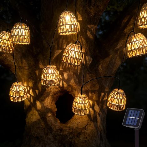Guirlande Solaire Exterieur,Guirlande Lumineuse Exterieure Solaire 3.6m,Led Guirlande Lumineuse Solaire,Guirlande LED Guinguette Exterieur Intérieur,pour Jardin,Cour,Fête