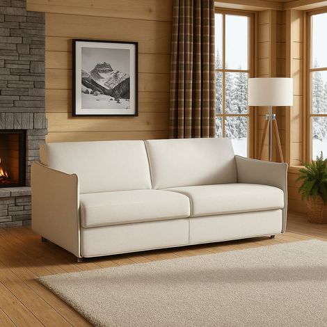 Zweisitzer Sofa Monleale, abziehbar, wasserabweisend, Made in Italy, waschbar, 160x95x90h cm, beige (1/4)