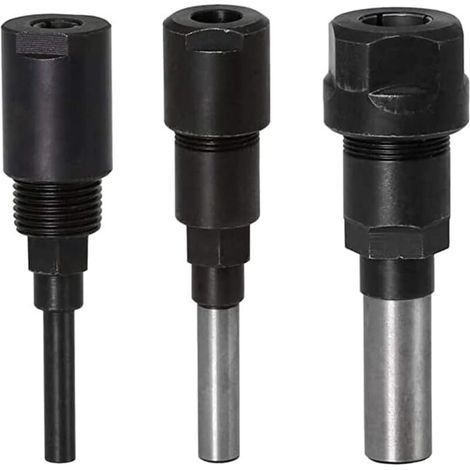 3 pezzi Prolunga per fresa con gambo da 1/2", 1/4" e 8 mm, morsetto per portafresa, adattatore per mandrino per fresatrice per legno, per lavorazione del legno e macchine per incisione (1/4)