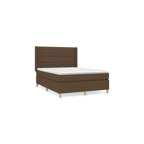 Sommier à lattes de lit avec matelas Marron foncé 140x200 (1/5)