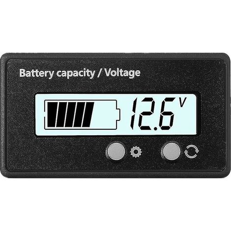 GROOFOO 12v24v36v48v60v72v Indicateur de batterie Batterie Voltmètre Lcd Compteur d'électricité Batterie électrique Voiture, 1 pièce, Blanc (1/5)