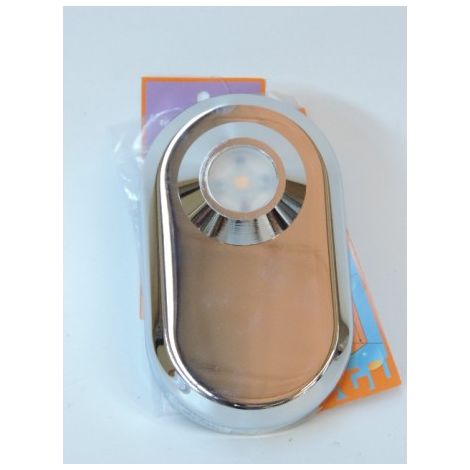 Plafonnier LED 6W chrome pour SDB lumière blanc chaud 3000K 492lm alim 500mA 230V intégrée étanche IP44 BOBOSSE (1/5)