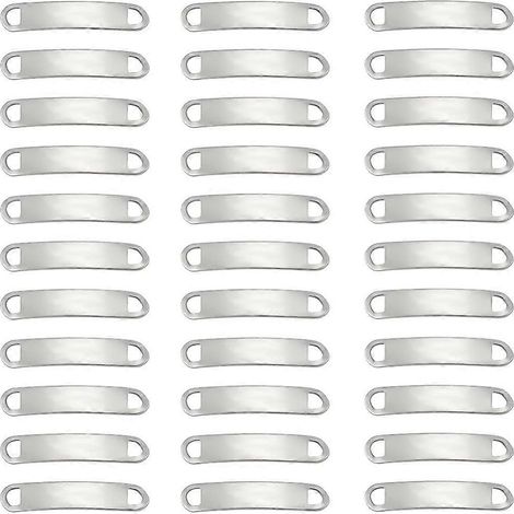 40 maillons/connecteurs ovales incurvés en acier inoxydable 201, couleur acier inoxydable, dimensions 42 x 8 x 1 mm, trou : 5 mm (1/5)