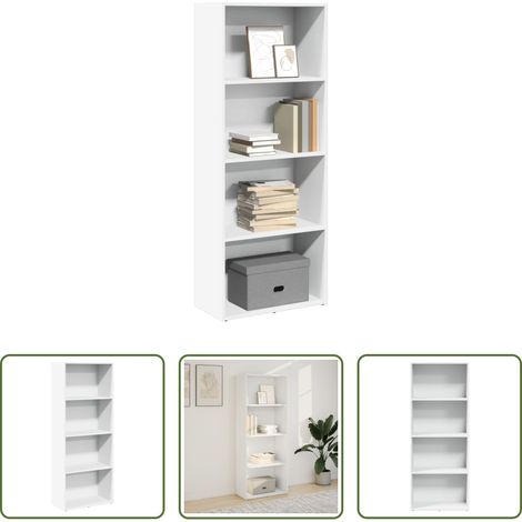 vidaXL Étagère livres -  Bibliothèque blanc 60x30x152 cm bois d'ingénierie (1/5)