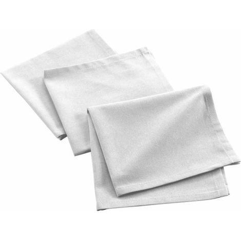 Lot de 3 Serviettes de Table "Mistral" 40x40cm Blanc (1/2)