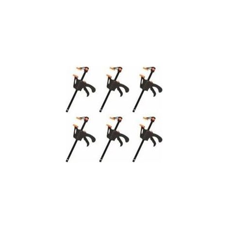 6-Pack F-Clamps, Quick and Easy Clamping, Woodworking Hand Tools, Wooden Doors (4 Inch) (1/5)