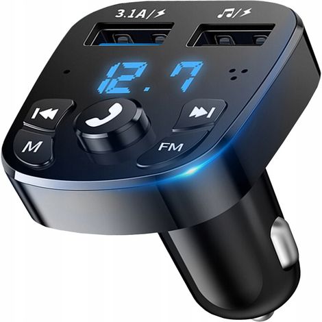 Trasmettitore FM Bluetooth Caricabatterie USB 3.1A QC 3.0 Koanni (1/5)