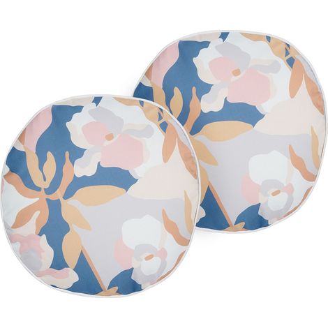 Gartenkissen 2er Set VEREZZI Blumenmuster 40 x 40 cm Bunt