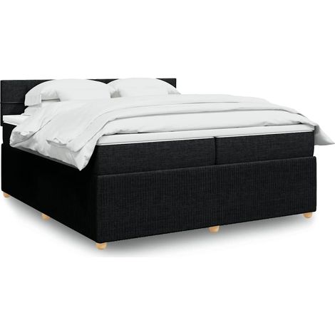 Boxspringbett mit Matratze Schwarz 200x200 cm Stoff