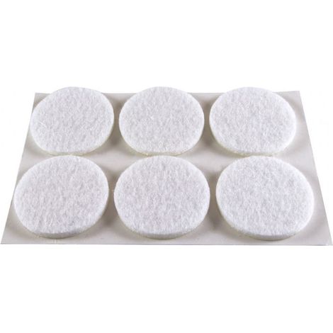 Feltrini adesivi tondi - Ø 30 mm. - bianco - 6 pz.