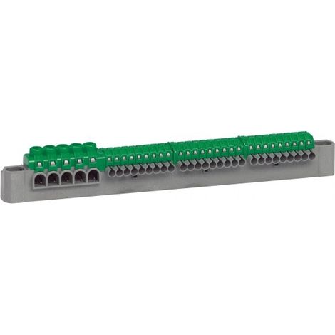 Legrand – Bornier de répartition IP 2X – 5 connexions 6 à 25 mm² – Longueur 227 mm – Couleur vert – LEG405055