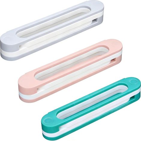 Sollbry Lot de 3 Étagère à Chaussures Murale sans Perçage - Porte-Chaussures Pliable 3 en 1 Gain de Place - Support& Couloir - Bleu, Rose & Gris (30-73cm) (1/5)