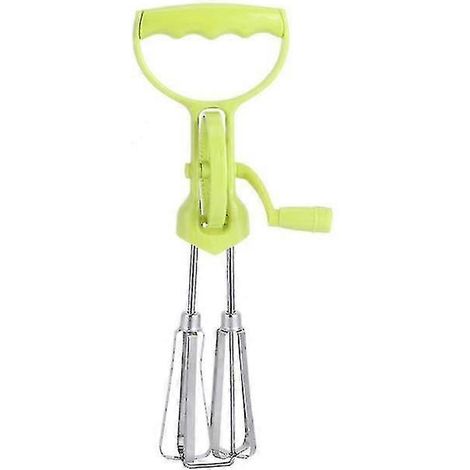 Grand batteur à œufs manuel vert pour la maison, batteur à œufs manuel en acier inoxydable, mixeur de cuisine et mélangeur à pâtes, batteur à œufs manuel en acier inoxydable. (1/5)