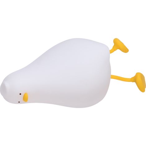 Luz nocturna de silicona "Patito", recargable por USB, 1200 mAh, blanca, portátil, 21 cm, 3 niveles de brillo, luz suave para bebés (1/5)