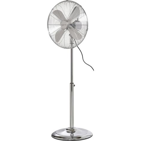 [GEBRAUCHT] B-Ware Sygonix Standventilator Ventilator Lüfter Chrom Schwenkbar Verstellbar Metall