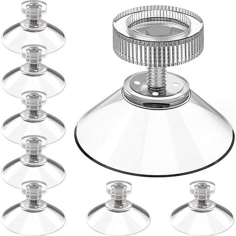 Lot de 20 ventouses multi-usages Ø 32mm avec filetage M4x10mm pour Vitres, Tables en Verre, Salle de Bain, Voiture, et Rideaux Isolateurs de Camping-Car, Transparentes avec Écrous Moletés (1/4)