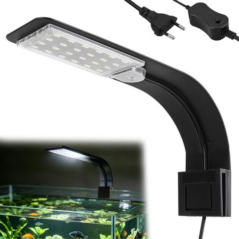 Lampe Aquarium, Led Aquarium, Rampe LED Ultra Fine 10W IPX7 Étanche avec Pince Puissante et 24 LED Blanche et Bleue pour 30-60 CM, Poisson et Plantes (1/5)