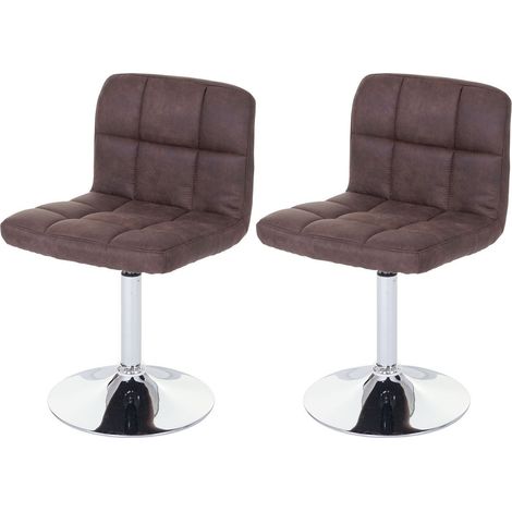 Lot de 2 chaises de salle à manger imitation daim marron pivotante CDS04099 (1/4)