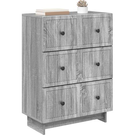 Maison Exclusive - Mobile con Cassetti Grigio Sonoma 66 x 34,5 x 90 cm