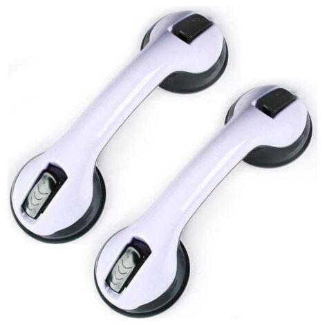 2 PCS Shower Handle Suction Cup, Plastic Bathtub Handle (No Drilling Required), for Bathrooms, Children and Disabled People (Light Black)-Fei Yu (1/4)