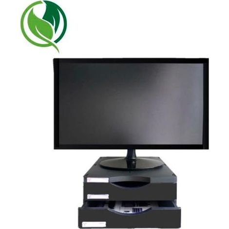 ARCHIVO 2000 SOPORTE MONITOR ERGOSOSTENIBLE CON 2 CAJONES NEGRO
