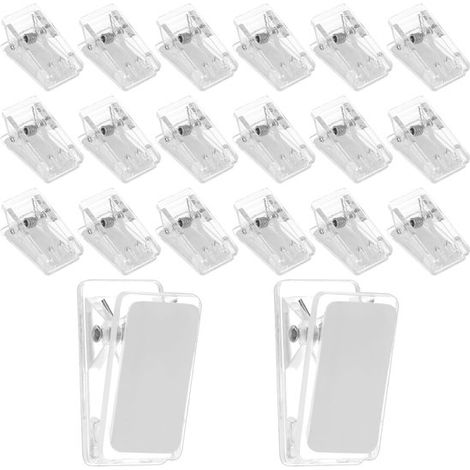 Pinces à photos - 1,3 x 2,6 cm - Transparentes - Pinces adhésives à ressort - Petites pinces adhésives - Mini pinces à ressort - Lot de 20 - Plastique (1/5)