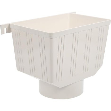 Collecteur Eau de Pluie PVC Blanc pour Gouttiere Tuyau 110mm Entonnoir de drainage, raccordement rapide, pour systeme de recuperation, jardin exterieur, durable, forme carree, 1 pc (1/5)