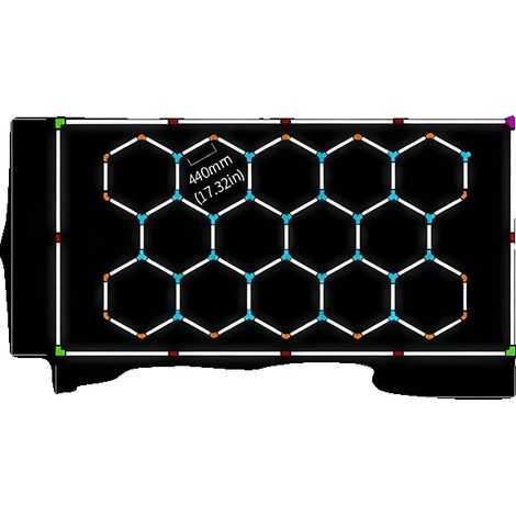 Lámpara de techo LED hexagonal con forma de panal, instalación versátil, iluminación brillante, HC-L-4724-440 (1/2)