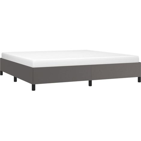 Cadre de lit sans matelas gris 200x200 cm similicuir vidaXL (1/5)