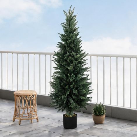 Cyprès artificiel en pot 120 cm avec feuillage réaliste (1/5)