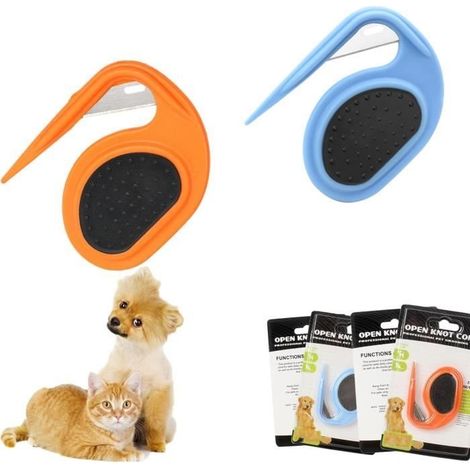 Entfilzungskämme für Haustiere, Knotenkamm, 2 Stück Knotenkamm, Haustierpflegezubehör, Haustiermassagebürste, Hundehaarentferner, TPR-Epilierer (1/4)