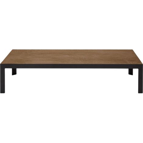 Table basse en Plateau en enduit effet béton et piètement métal noir ORELIA