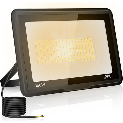 Projecteur Led Extérieur 150W, Spot Led Exterieur 15000LM 3000K Blanche Chaude IP66 ImperméAble Projecteur Exterieur Pour Jardin Garage Patio Grange Cour