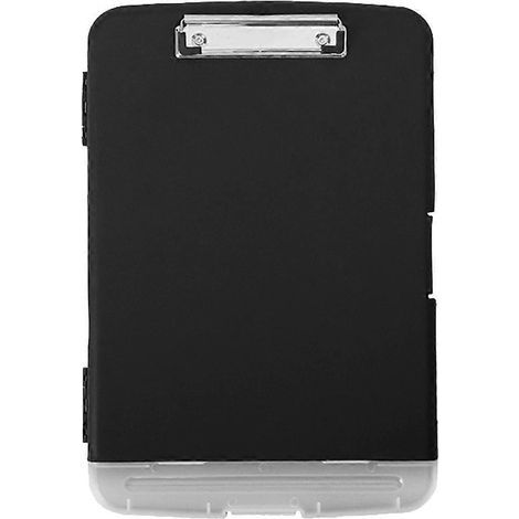 Multifunktionaler A4-Dokumentenhalter mit Klemme, Dokumentenhalter, Notiztafel, Stift und Aufbewahrungsbox für A4-Papier. – 36,5 x 25 x 3 cm – Schwarz (1/4)