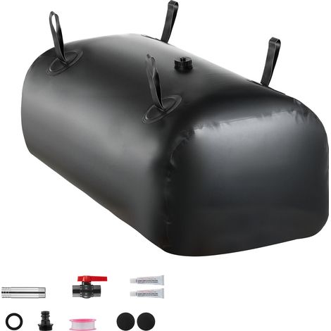 Mophorn Réservoir d'eau souple 113 L, sac pliable en PVC 1000D pour stockage d'eau, irrigation de jardin, camping, camping-car, usage extérieur et situations d'urgence, durable, noir (1/5)