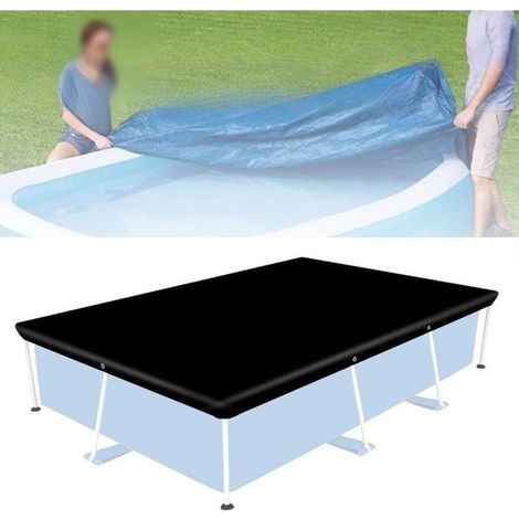 Housse rectangulaire pour piscine gonflable ou piscine à structure métallique – Matériau Oxford 210D imperméable, anti-stagnation d’eau (400 × 211 cm) (1/5)