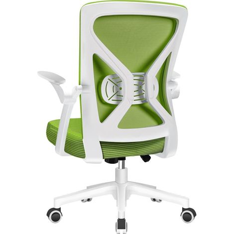 Ergonomischer Bürostuhl mit Lendenstütze, Armlehnen, Wippfunktion, Grün (1/5)