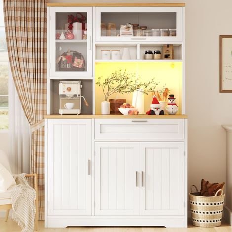 Vitrine haute LED 104x40x180 cm Blanc noir (1/5)