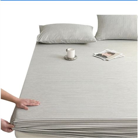 1 drap-housse, élastique tout le tour, poches profondes, adapté matelas jusqu'à 35 cm, usage maison et hôtel (1/5)