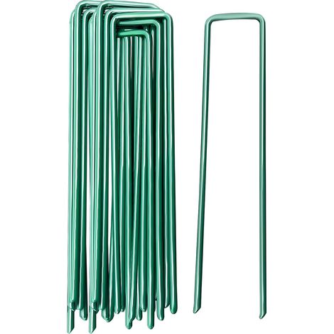 Piquets de Jardin Piquet de Tente Piquets de Fixation en Acier Agrafes Pelouse pour Bache Mauvaise Herbe 10 Pièces (1/5)