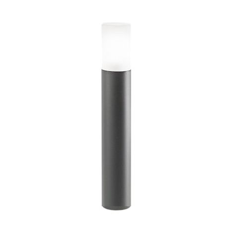Lampo - Borne de jardin avec ampoule E27 IP54 H 60 cm, métal peint, verre dépoli, borne d'extérieur - Perenz - Gris foncé