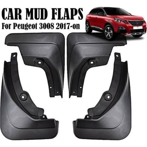 Garde-Boue Avant Arriere - Pour Peugeot 3008 Mk2 2017-2021 - TPO Moulé Anti-Eclaboussures - 4 Pièces