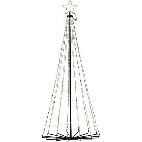 Albero di Natale LED a cono da esterno Ø80 × H180 cm bianco caldo con 8 funzioni (1/4)