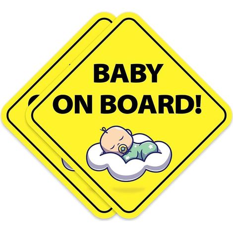 Lot de 4 autocollants Bébé à bord, panneau d'avertissement magnétique réfléchissant pour enfants, étanche