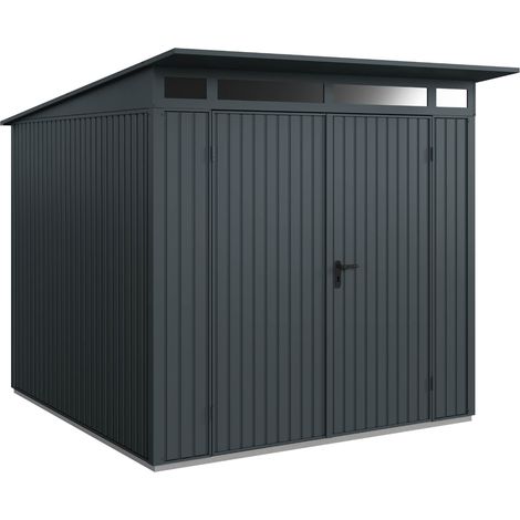 Hörmann Metall-Gerätehaus Berry Classic mit Pultdach Typ 2, 248 x 283 cm, anthrazitgrau, 7 m², 2-flüglige Tür (1/5)