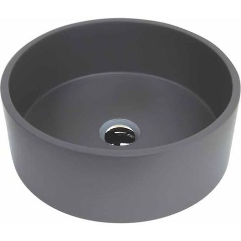 MOSAVIT RADA Lavabo Sobre Encimera De Solid Surface Gris Oscuro - ref: MSV-RADAC