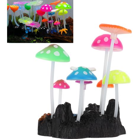 Décorations Aquarium Paysage Faux Champignons Lumineux dans l'Obscurité pour Aquariophilie - AUTRES (1/5)