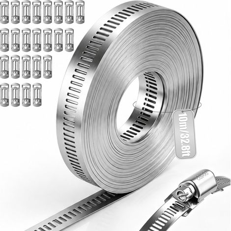Collier de Serrage 10m Collier de Serrage Inox Découpable (1/5)